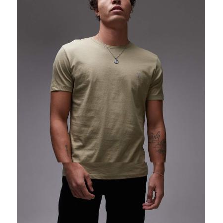AllSaints - Tonic - Set van 3 T-shirts met ronde hals in wit, bruin en groen-Zwart