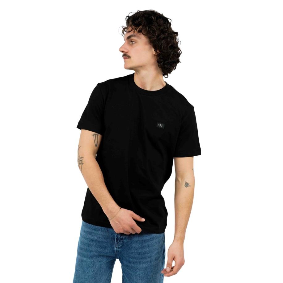Calvin Klein Woven Label Regular T-Shirt Zwart