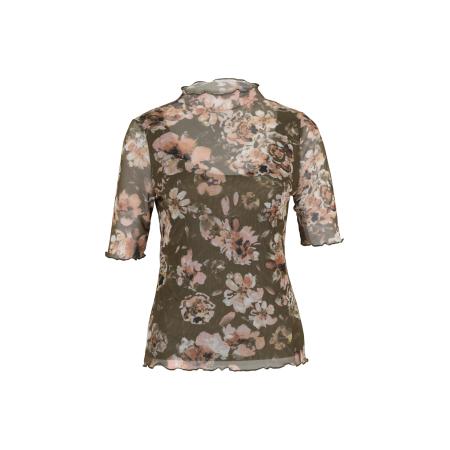 Zero zero Shirt crème / lichtbruin / olijfgroen