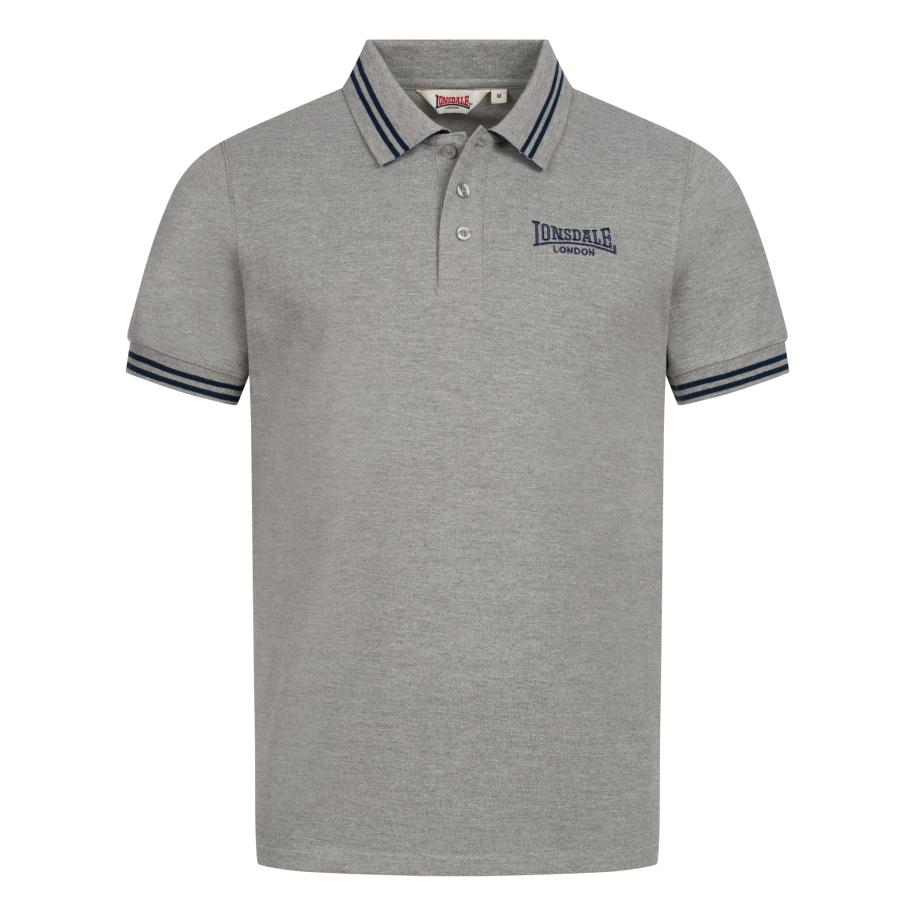 LONSDALE Shirt Markham navy / grijs gemêleerd Grijs