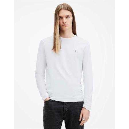 AllSaints - Brace - T-shirt met ronde hals en lange mouwen in optisch wit
