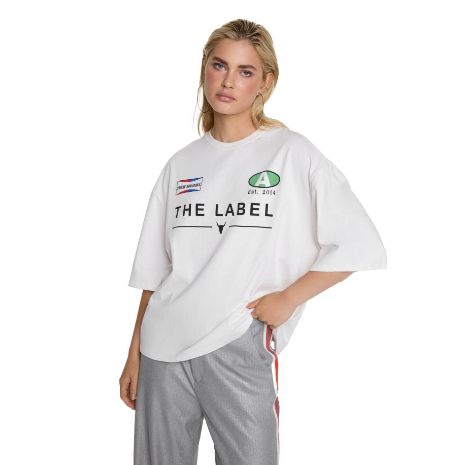 Alix The Label Racer T-Shirt Wit