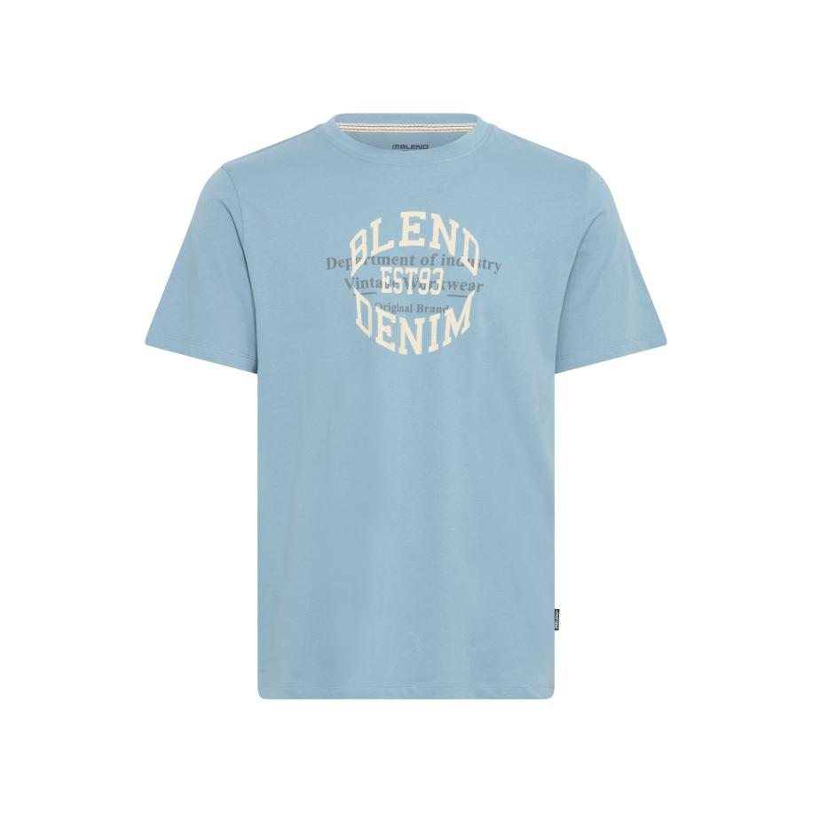 BLEND Shirt BHKILIAN lichtblauw / grijs / wit Blauw