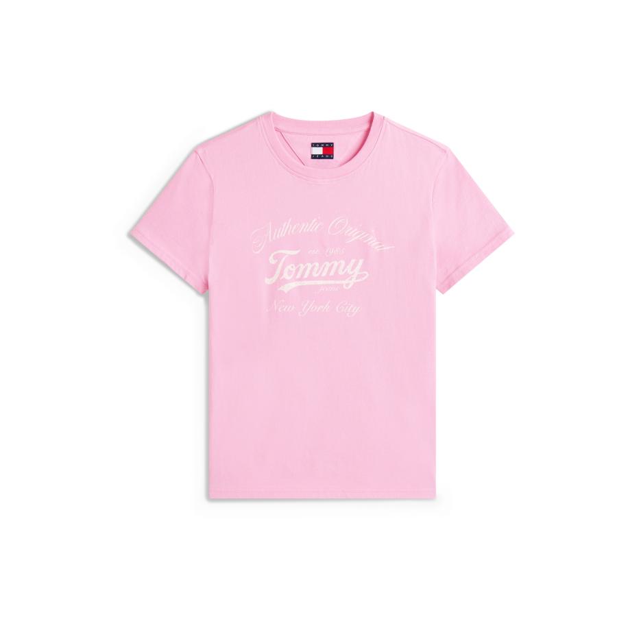 Tommy Jeans Tommy Jeans Shirt ESSENTIAL rosa / wit -
