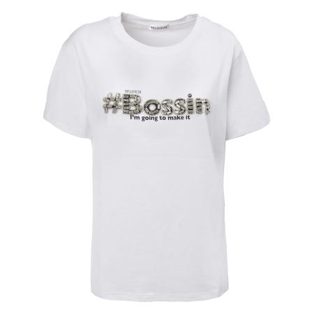 Influencer Influencer Shirt Bossing zwart / zilver / wit