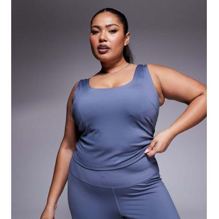 4505 Curve Hemdje met vierkante hals en ingebouwde bh in korenbloemblauw