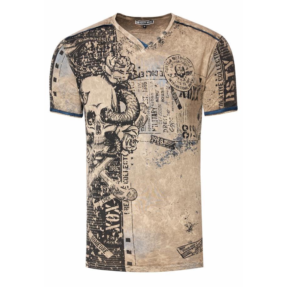 Rusty Neal Rusty Neal Shirt olijfgroen -