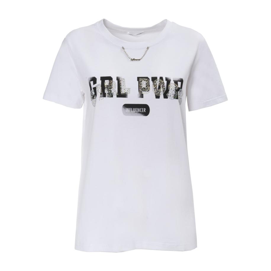 Influencer Influencer Shirt Girl Power zwart / wit -