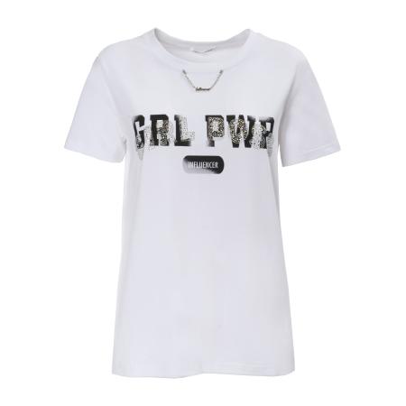 Influencer Influencer Shirt Girl Power zwart / wit
