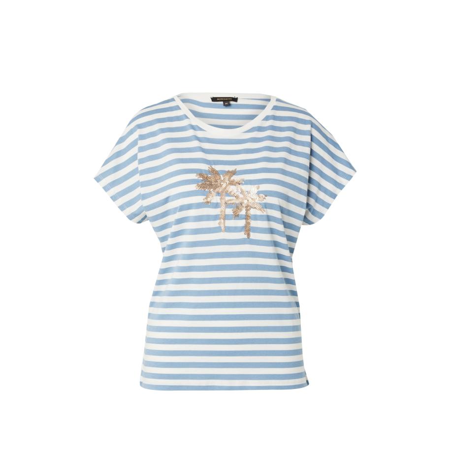 More & More MORE & MORE Shirt marine / goud / wit -