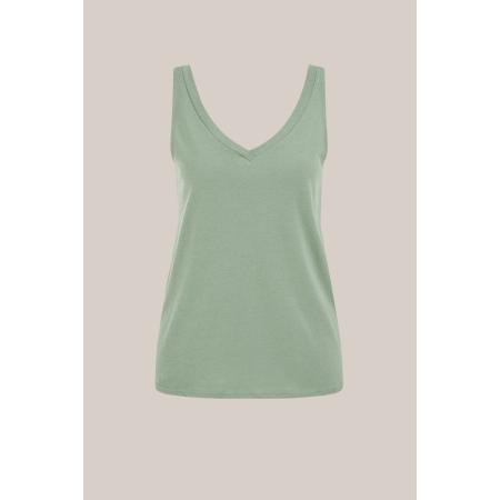 WE Fashion Dames singlet - Regular fit - Lichtgroen - Katoen - Maat: XS