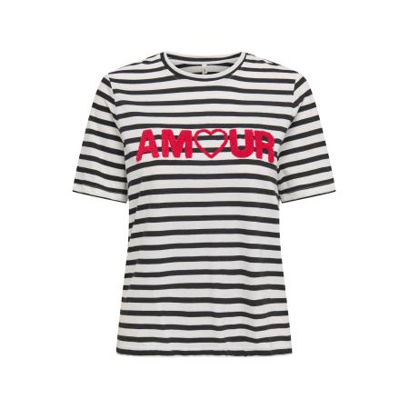 Only ONLY Shirt ONLKIKO vuurrood / zwart / wit