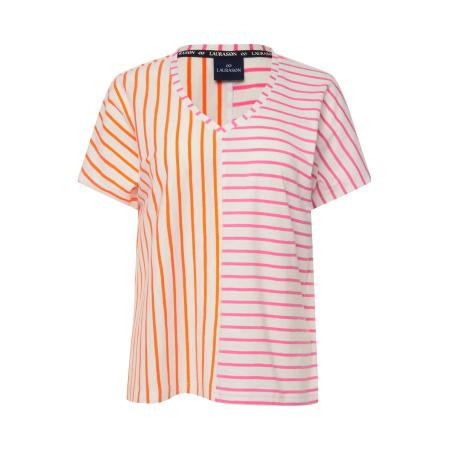 LAURASØN LAURASØN Shirt beige / oudroze / wit