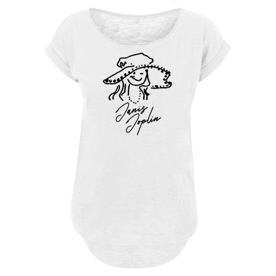 F4NT4STIC F4NT4STIC Shirt Janis Joplin zwart / wit -