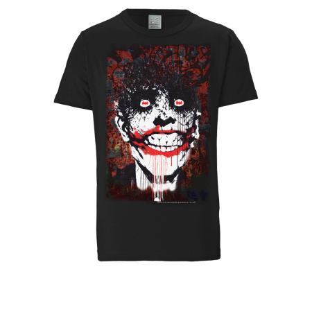 LOGOSHIRT Shirt Batman - Joker Bats Graffiti zwart