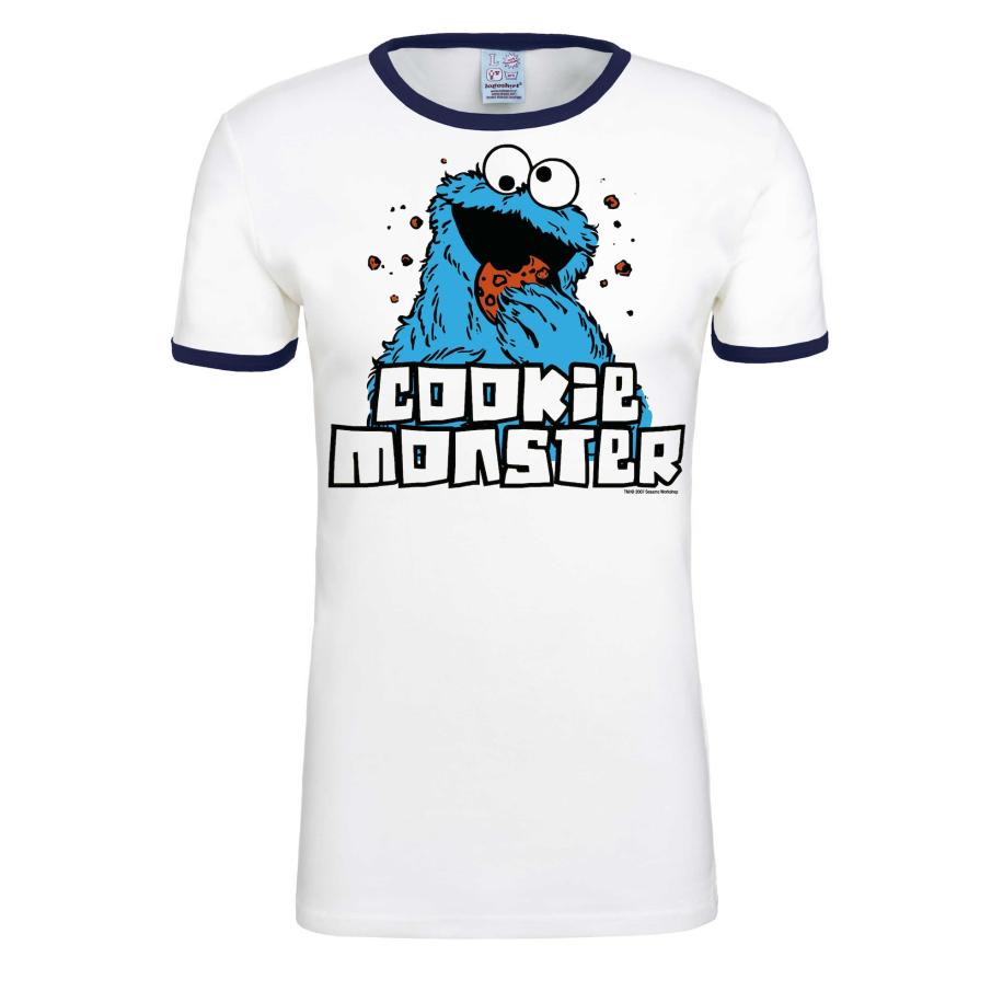 Logoshirt LOGOSHIRT Shirt Cookie Monster wit -