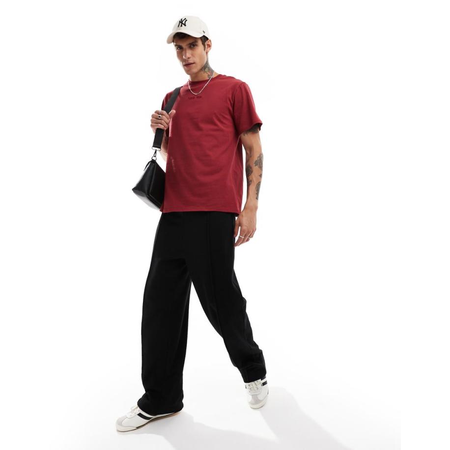 Sixth June - T-shirt met tekstprint op de rug in bordeauxrood Rood