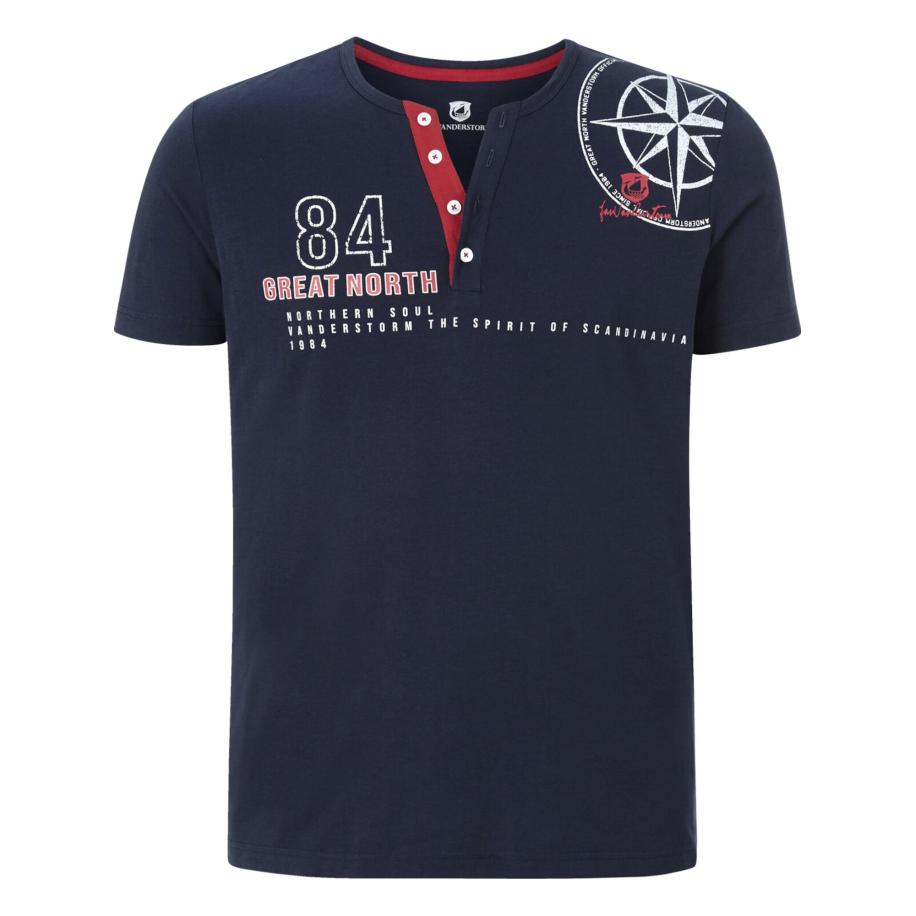 jan vanderstorm Jan Vanderstorm Shirt Lindrad donkerblauw / rood / wit -