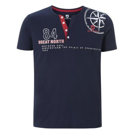 jan vanderstorm Jan Vanderstorm Shirt Lindrad donkerblauw / rood / wit