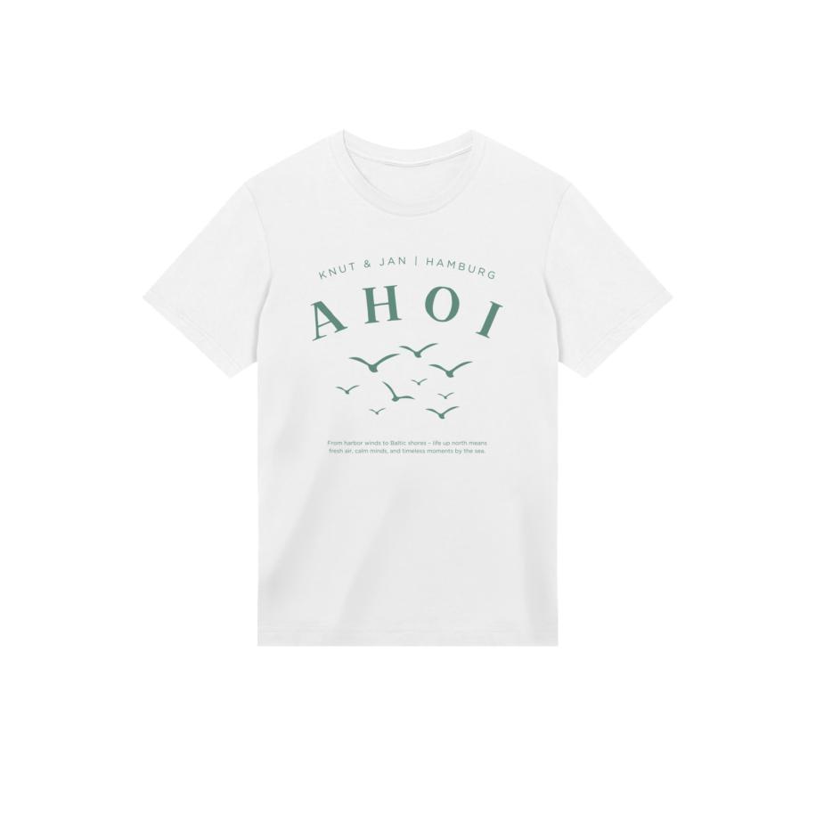 F4NT4STIC F4NT4STIC Shirt Ahoi Möwe Knut und Jan groen / wit -