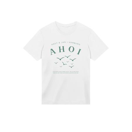 F4NT4STIC F4NT4STIC Shirt Ahoi Möwe Knut und Jan groen / wit