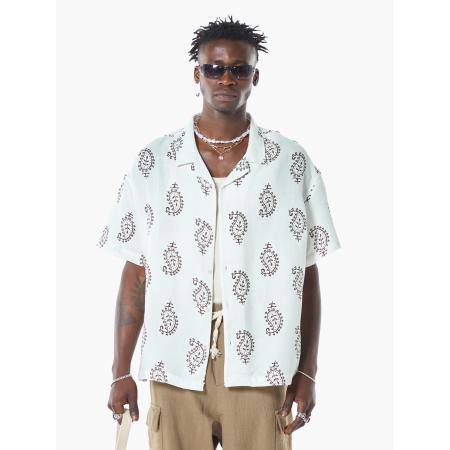 VAMOS CLO Overhemd bruin / wit