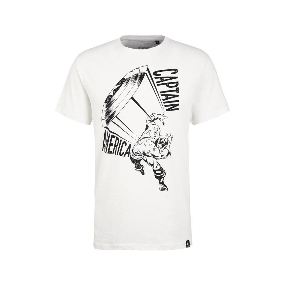 Recovered Recovered Shirt Marvel Captain America Shield Ecru Slub ecru -