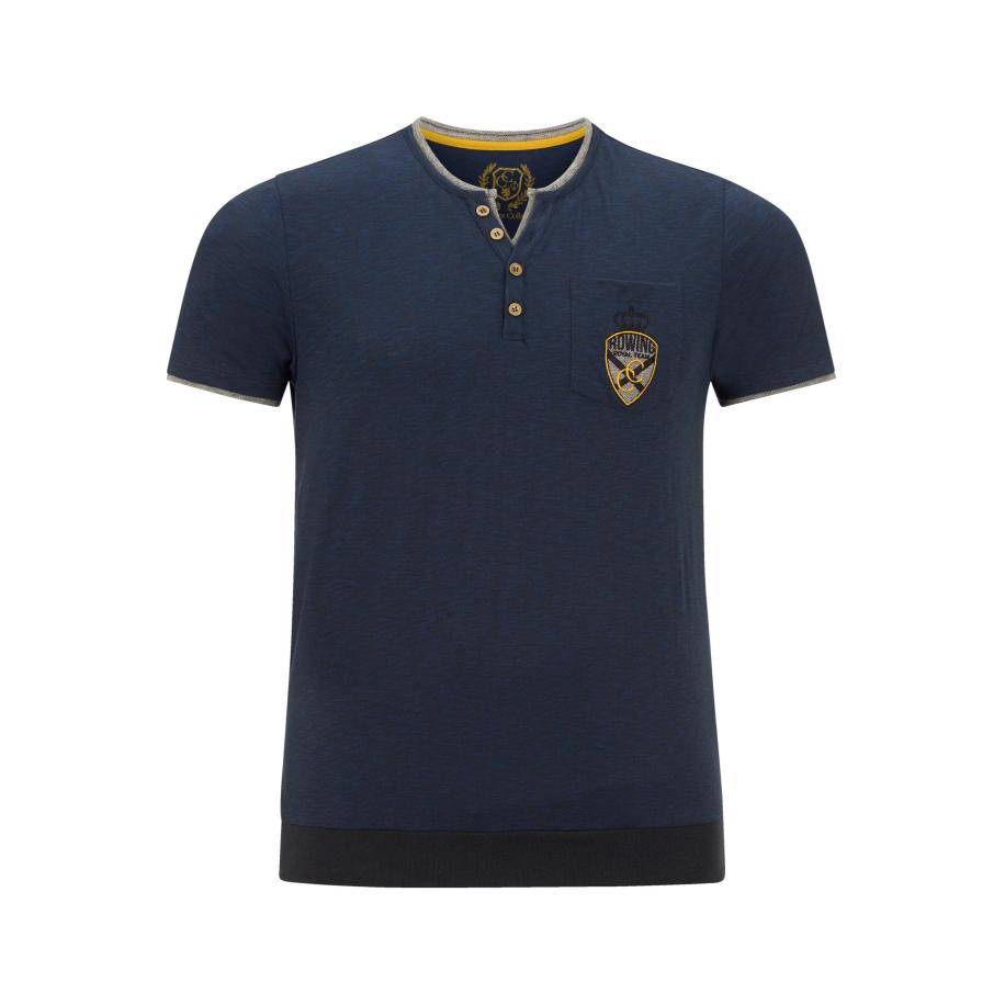 Charles Colby T-Shirt benzine, Effen Blauw