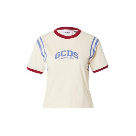 GCDS GCDS Shirt royal blue/koningsblauw / karmijnrood / wolwit