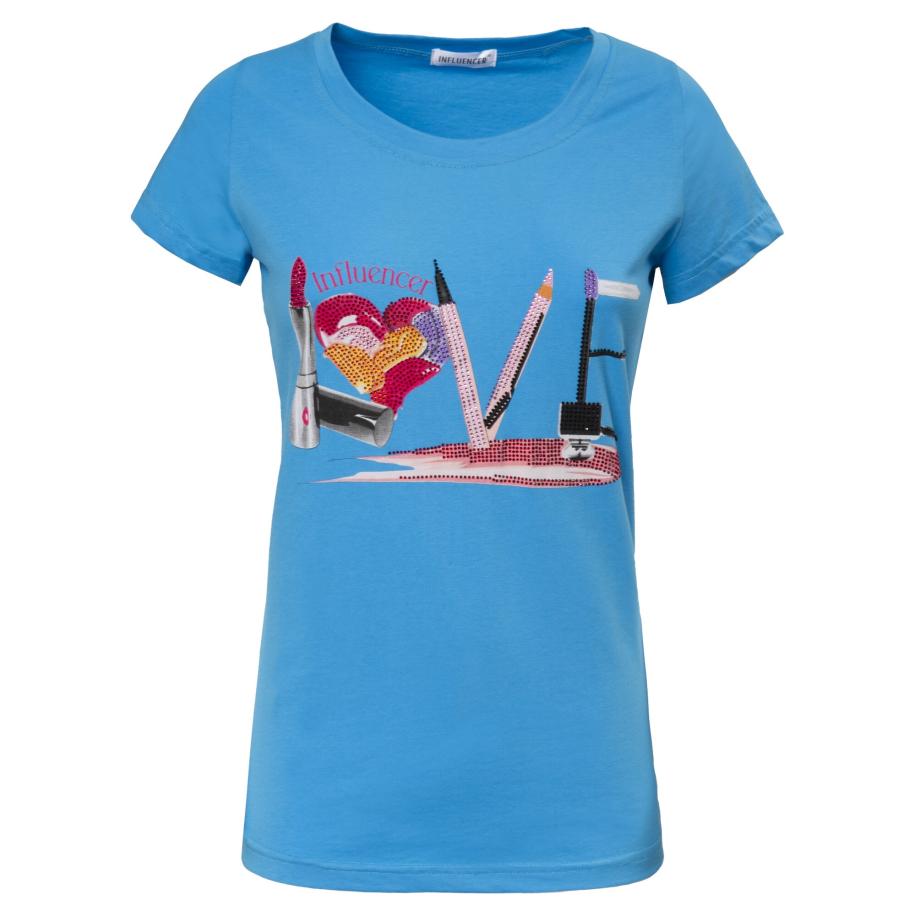 Influencer Influencer Shirt Love orchidee / pink / oudroze / zwart -