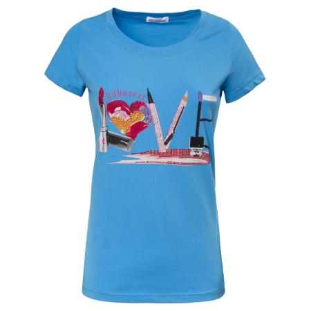 Influencer Influencer Shirt Love orchidee / pink / oudroze / zwart