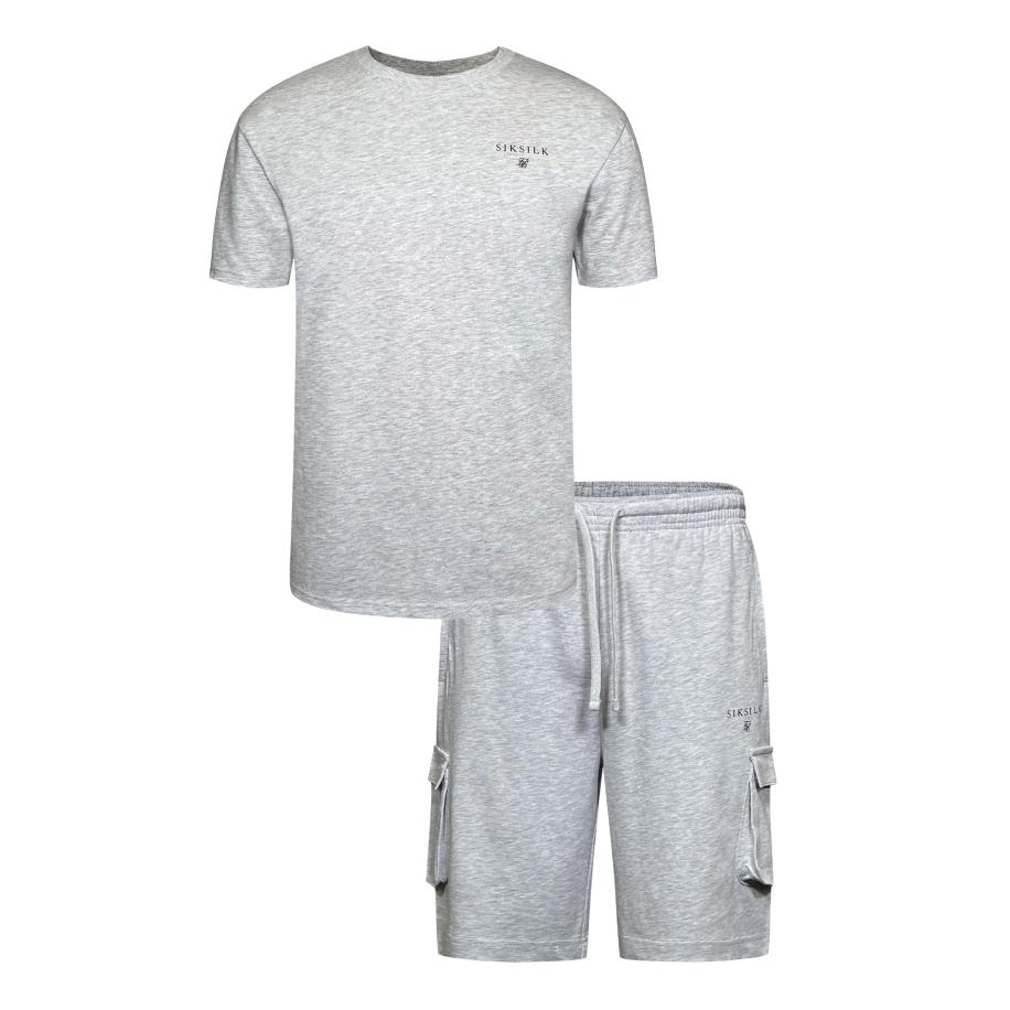 SikSilk SikSilk Shirt grijs gemêleerd / zwart -