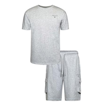 SikSilk SikSilk Shirt grijs gemêleerd / zwart