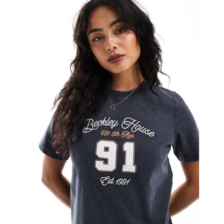 Cotton On T-shirt met print in marineblauw