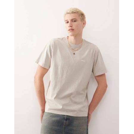 Obey - T-shirt met logo in zilvergrijs