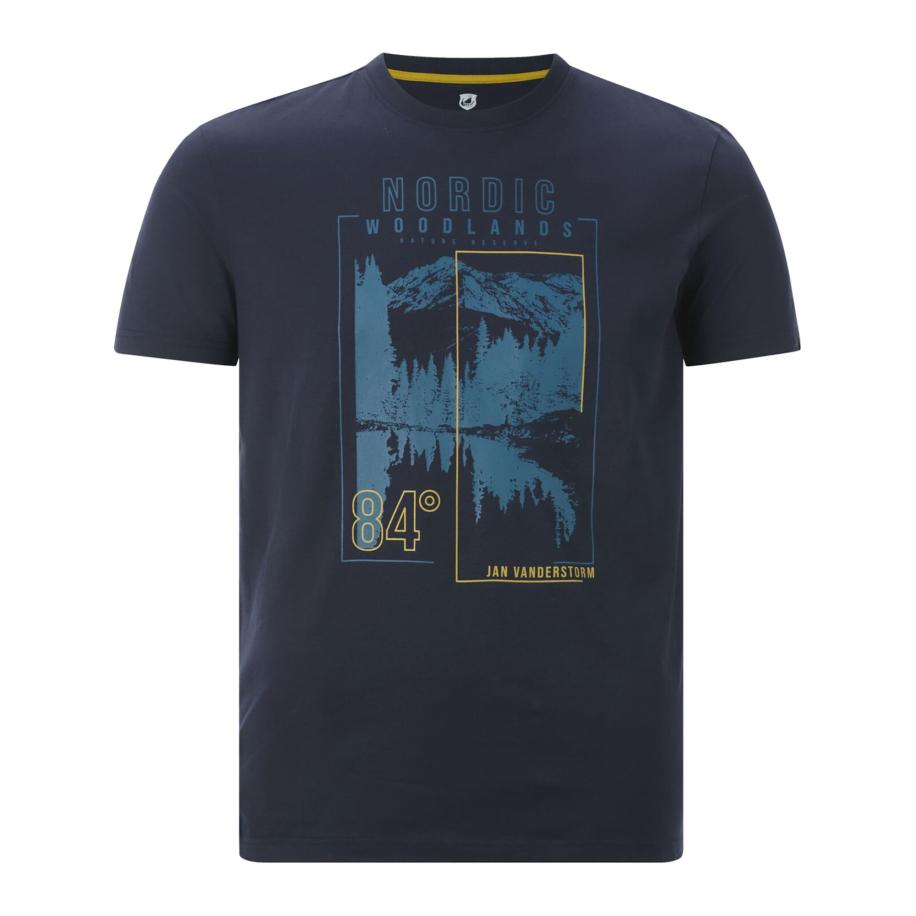 jan vanderstorm Jan Vanderstorm Shirt Magnusvik navy / lichtblauw / geel -