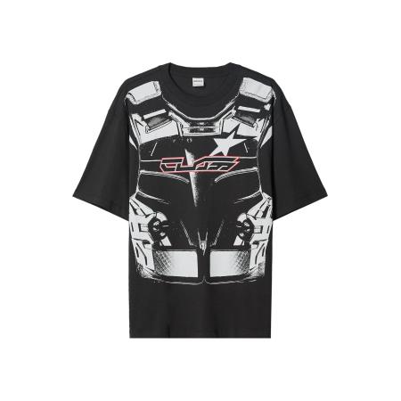 Bershka Bershka Shirt lichtgrijs / rood / zwart