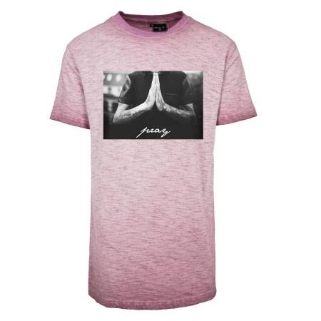 mister tee MT Men Shirt Pray grijs / antraciet / rood gemêleerd / zwart