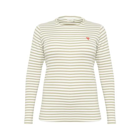 Kaffe KAFFE CURVE Shirt Lia beige / olijfgroen / oranjerood