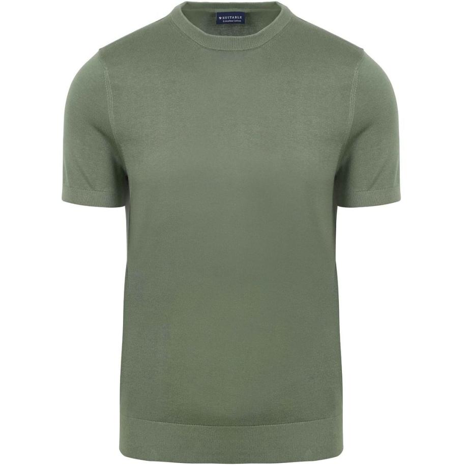 Suitable Knitted T-shirt Groen Groen