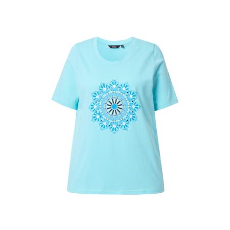 Ulla Popken Ulla Popken Shirt azuur / aqua / lichtgroen / wit