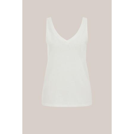 WE Fashion Dames singlet - Regular fit - Gebroken wit - Katoen - Maat: M