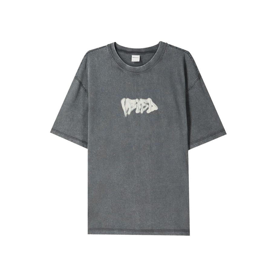 Bershka Bershka Shirt aqua / donkergrijs / wit -