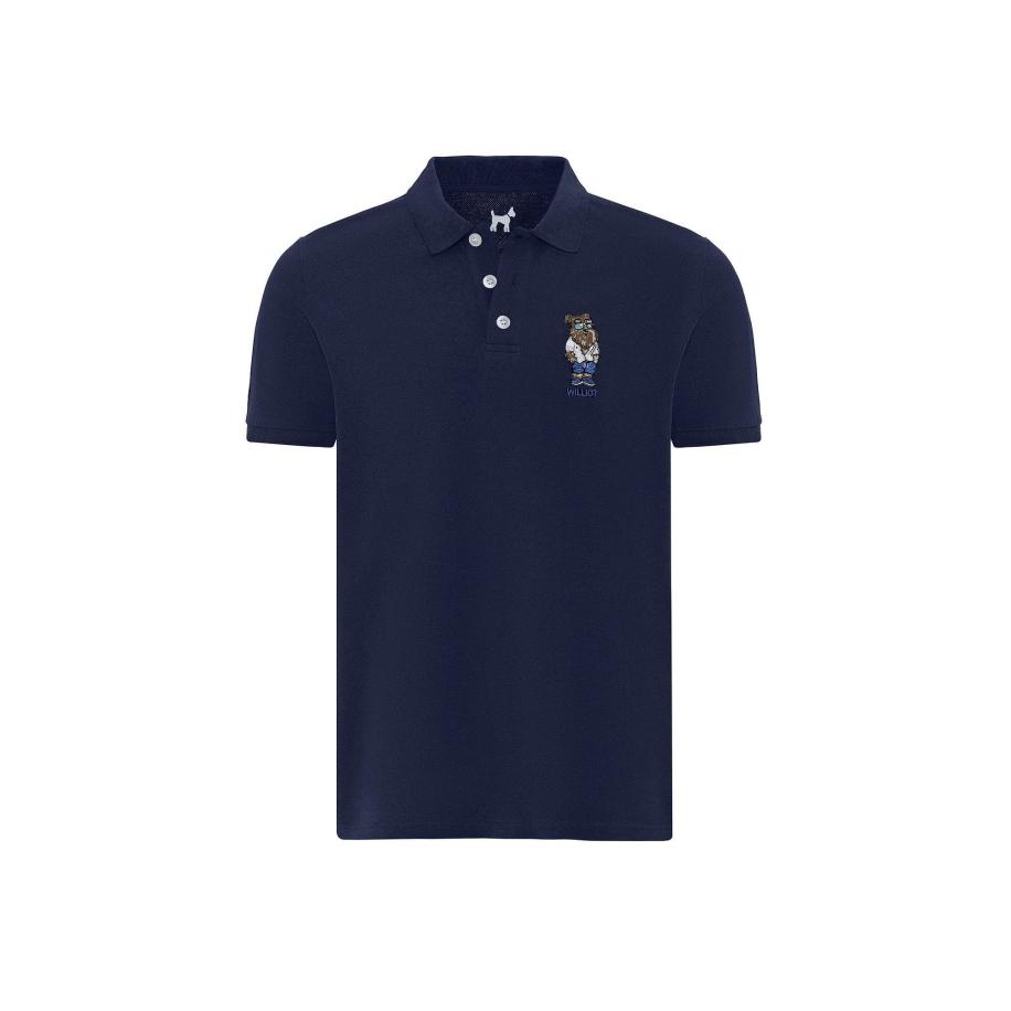 Williot Williot Shirt enziaan / donkerblauw / ombergrijs / wit -