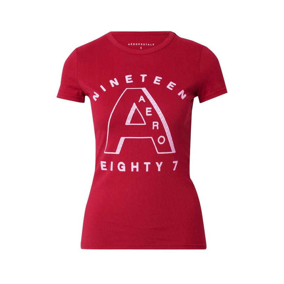 Aeropostale AÉROPOSTALE Shirt NINETEEN EIGHTY 7 rood / wit -