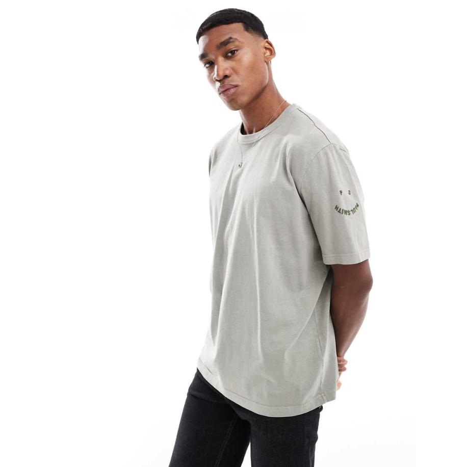 PS Paul Smith - T-shirt met vrolijke logoprint in kaki-Groen Groen