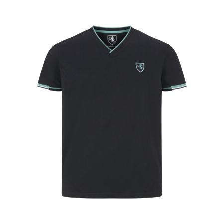 Charles Colby T-Shirt V-hals zwart, Effen