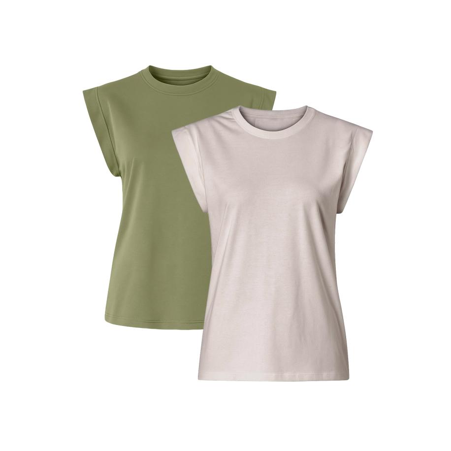 C&City C&City Shirt crème / olijfgroen -