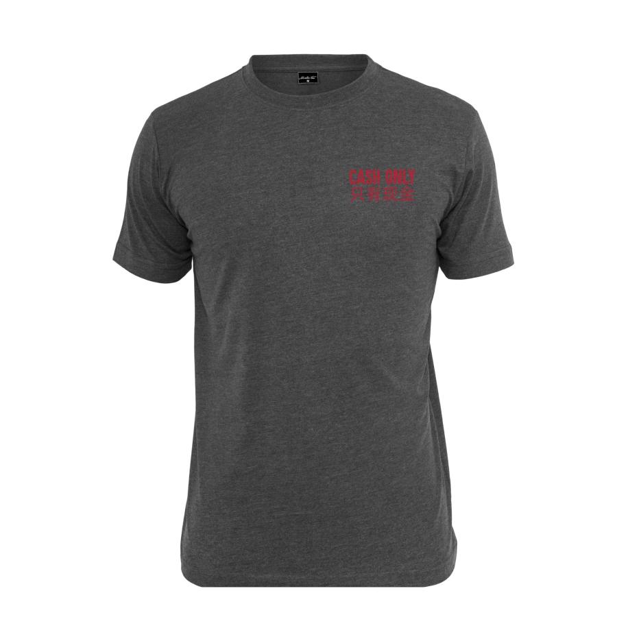 mister tee Mister Tee Shirt Cash Only antraciet / rood / wit -
