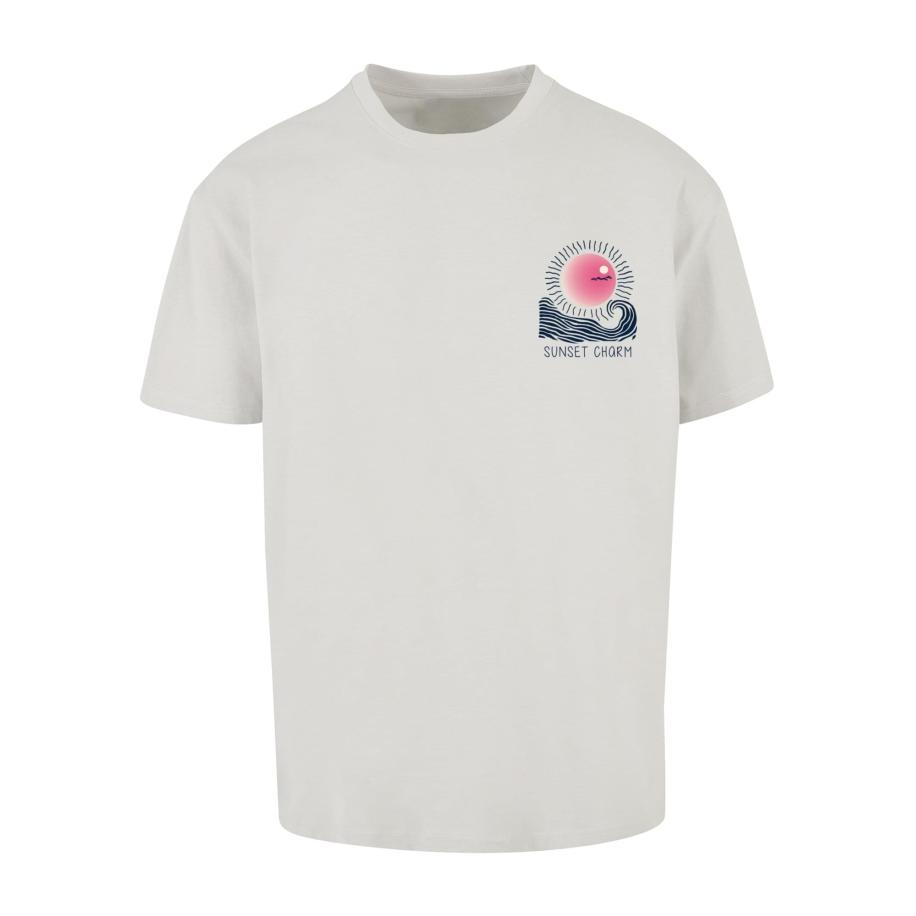 Merchcode Merchcode Shirt Sunset Charm navy / lichtgrijs / pink -